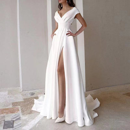 Chic Ruffled Hem Strapless Long Dress In Black, White, And Red