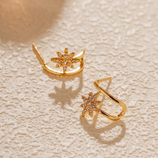 Snowflake Zircon Delicate Stud Earrings