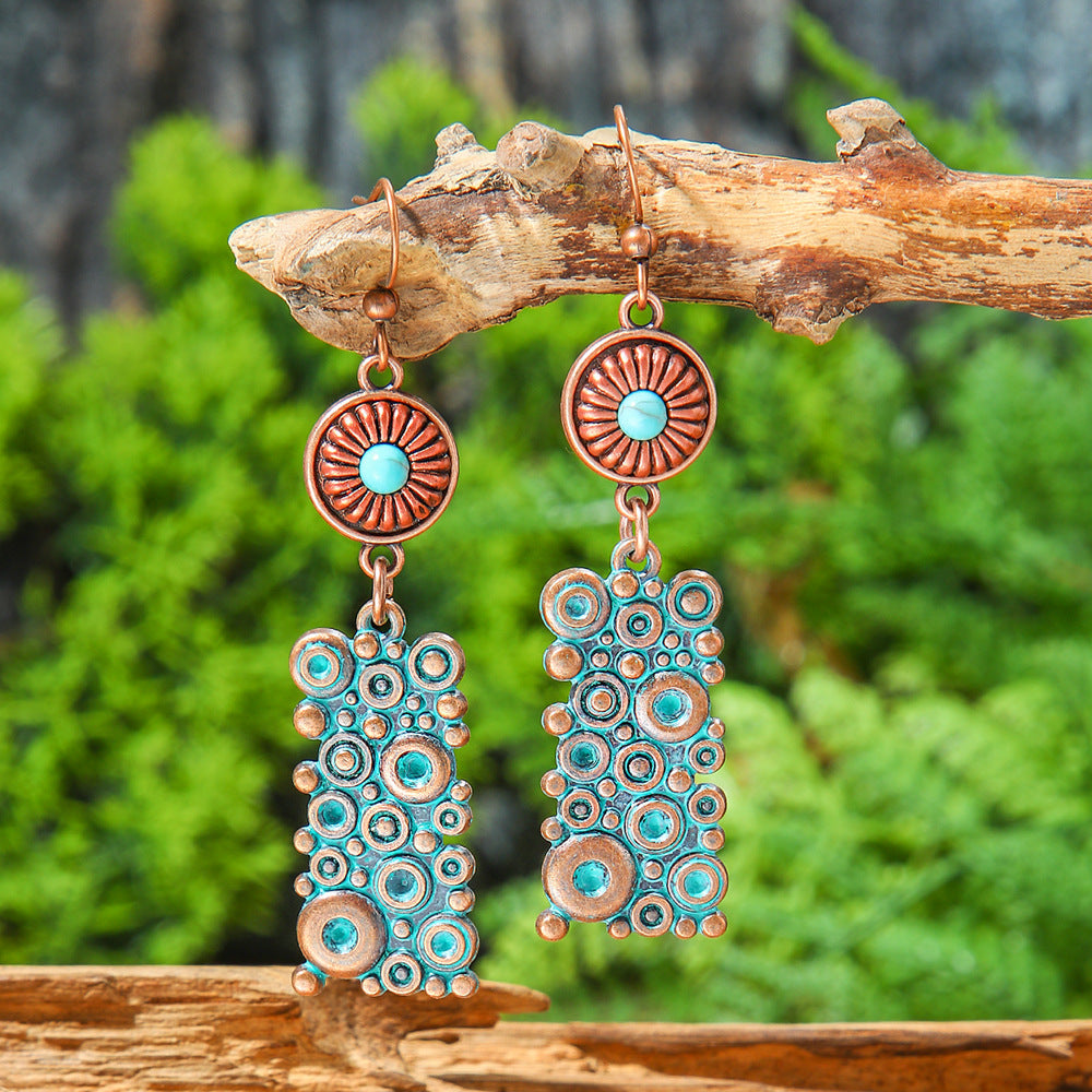 Vintage Geometric Earrings Set Bohemian Style