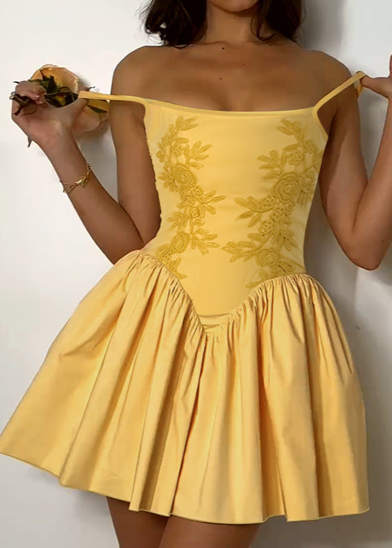 Floral Embroidered Fit And Flare Mini Dress