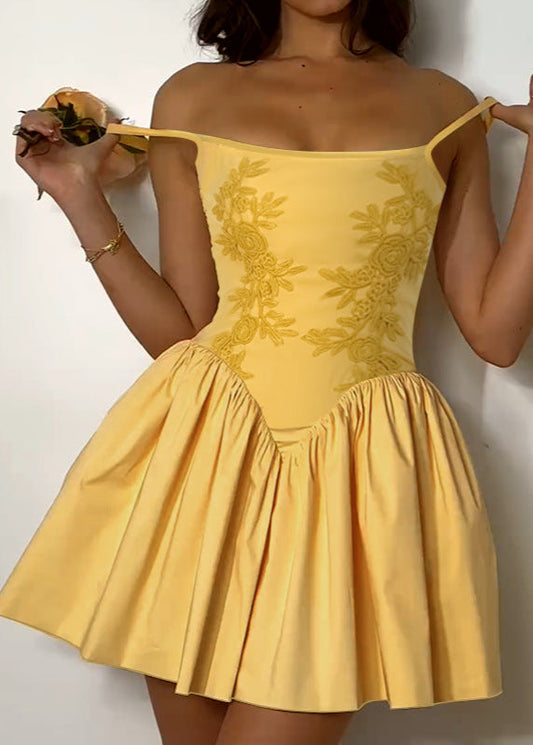 Floral Embroidered Fit And Flare Mini Dress