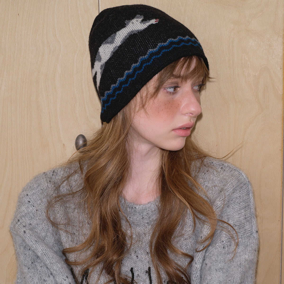 100% Pure Wool Cat Beanie Soft Knit Winter Hat