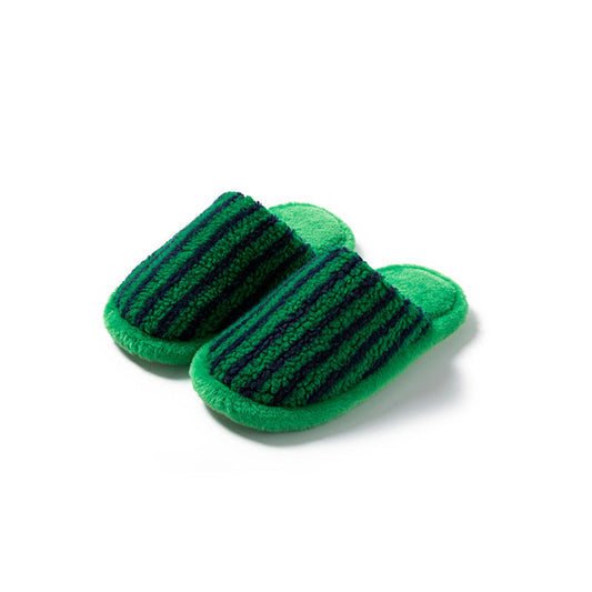 Striped Color Block Plush Soft Slippers