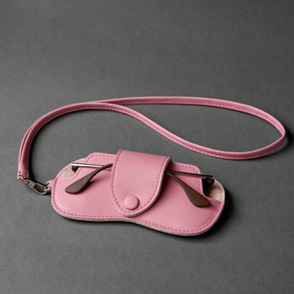 Classic Leather Neck Hanging Glasses Case