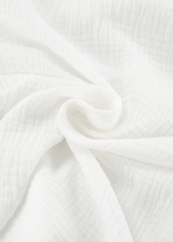 Ruffled Cotton Blouse With Peter Pan Collar