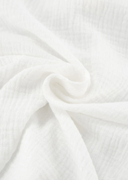 Ruffled Cotton Blouse With Peter Pan Collar