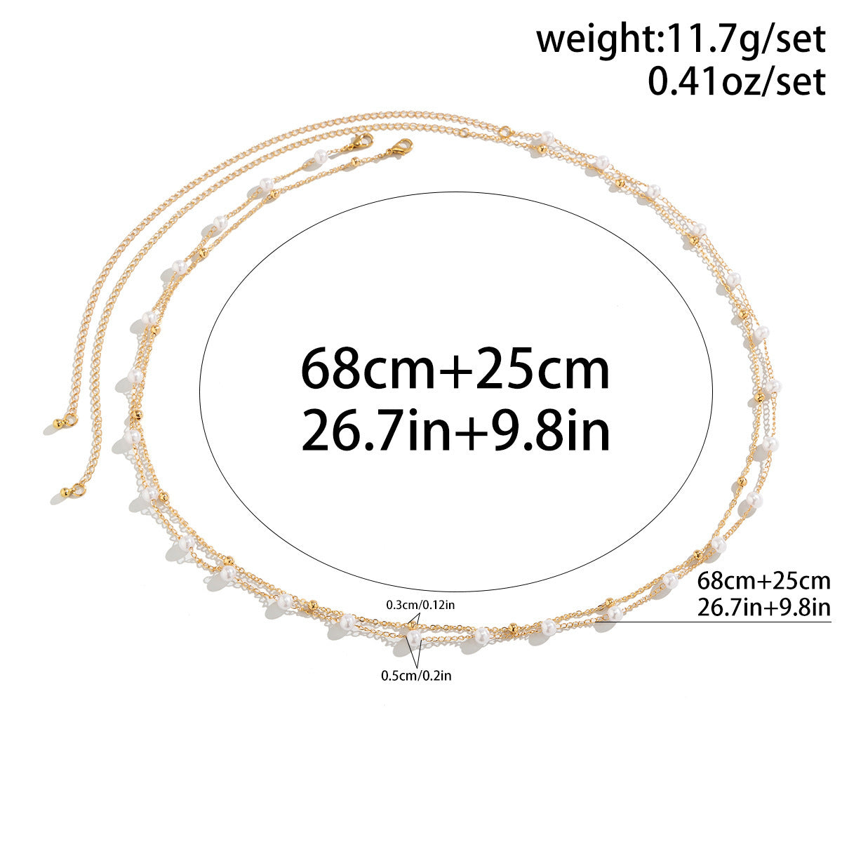 Sexy Pearl Double Layers Waist Chain