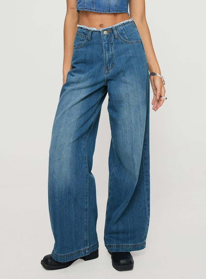 Retro Baggy High Waist Straight Leg Jeans