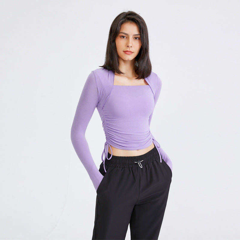 Tight Body-Building Clothes Women'S Quick Drying Sports Top Running Long Sleeve T-Shirt Wearing Elastic Yoga Clothes