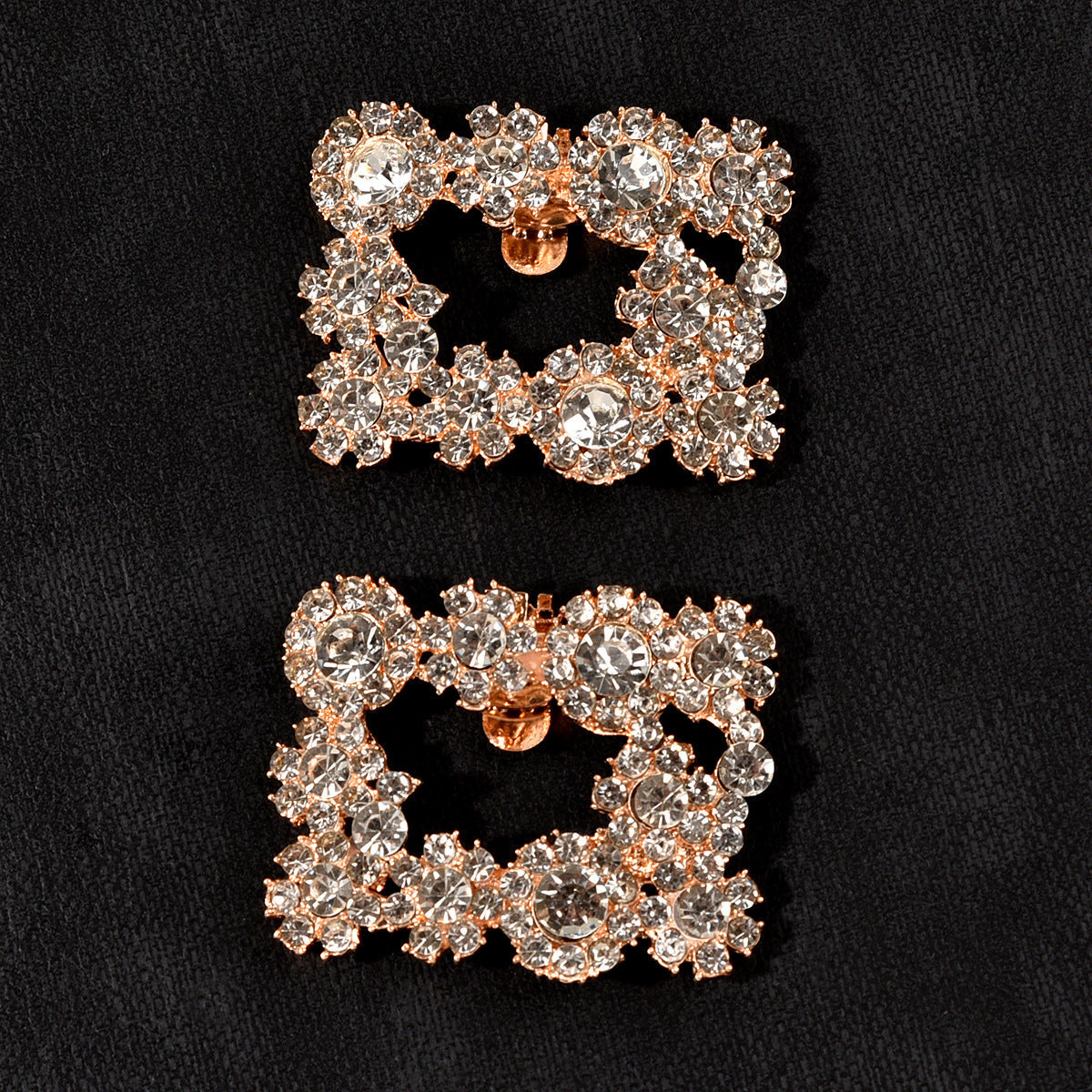 Bridal Shoe Accessories Square Crystal Metal Shoe Clips