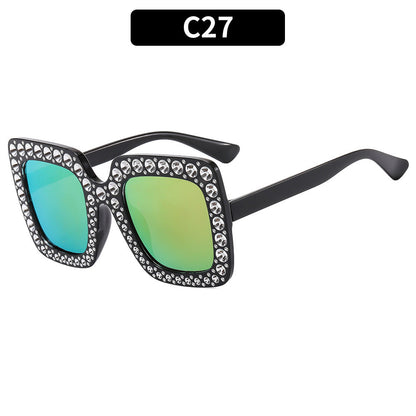 Colorful Disco Party Diamond Frame Sunglasses Retro Style