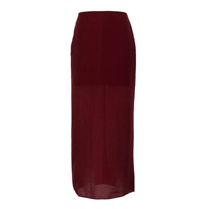 Fashionable Black Mesh Midi Skirt With High Waist Design