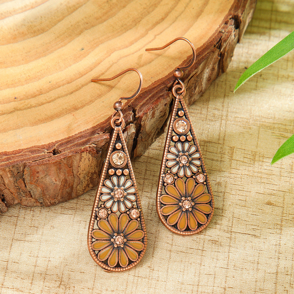 Colorful Alloy Drop Earrings Bohemian Style Fashionable Accessories