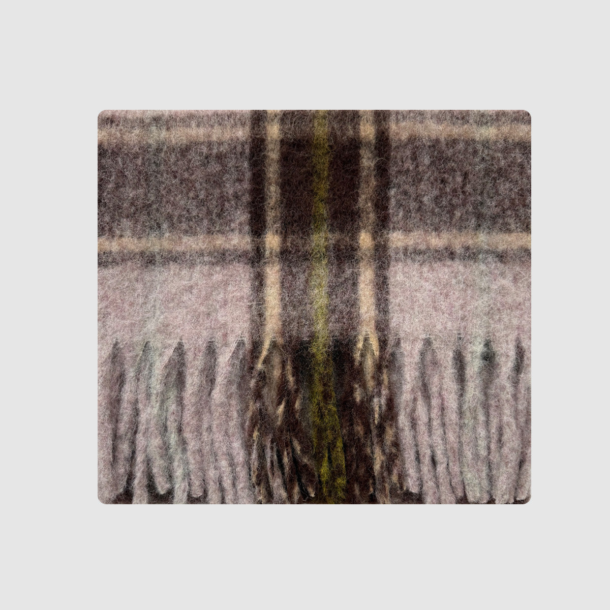 Wool Blend Plaid Scarf with Fringes Trendy Casual Wrap