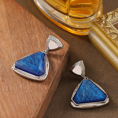 Fashionable Geometric Triangle Resin Earrings For Women