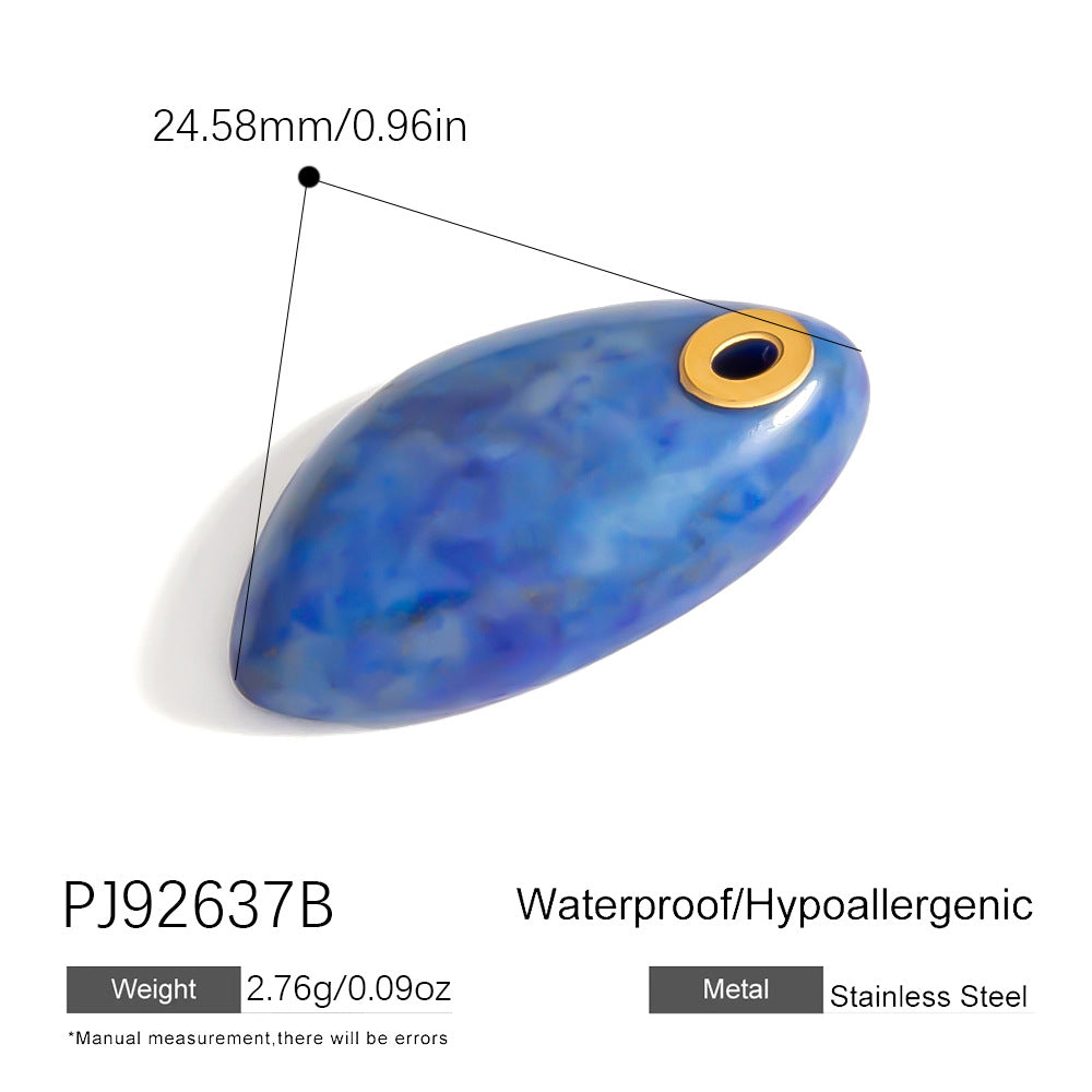 Colorful Oil-Drop Fish Heart Pendant Steel DIY Jewelry Accessories