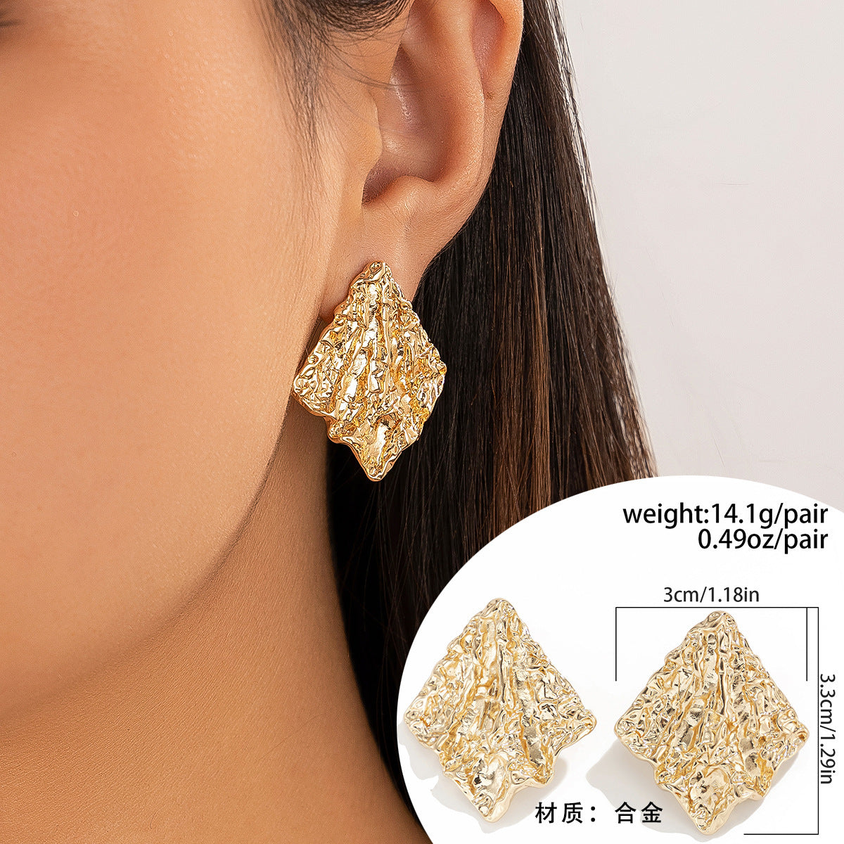 Unique Liquid Lava Metal Heart Drop Earrings