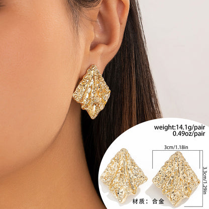 Unique Liquid Lava Metal Heart Drop Earrings