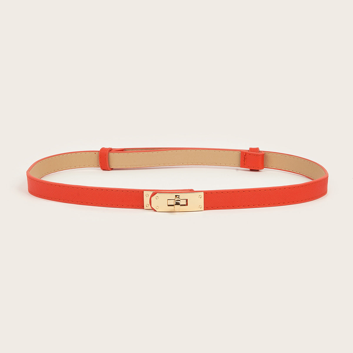 Simple Elegant Fine Leather Metal Belt