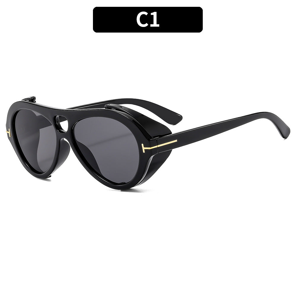 Trendy Double-Bridge UV400 Sunglasses Oversized Retro Style