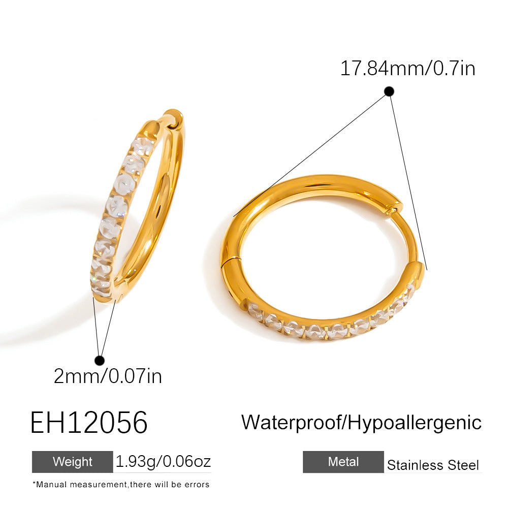Geometric Stainless Steel Earrings Elegant Design 18K Gold Plated