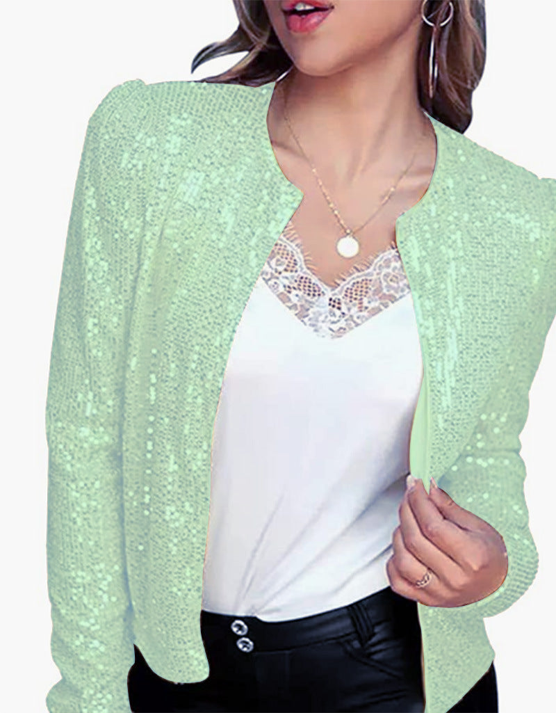Trendy Casual Sequin Jacket Lightweight Streetwear