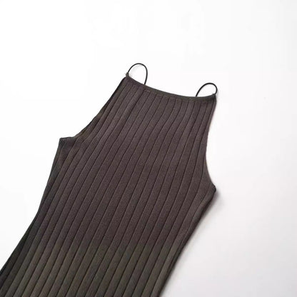 Sexy Solid Sleeveless Backless Bodycon Dress