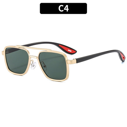 Men's Stylish Double Bridge Pilot Sunglasses with UV400 Protection