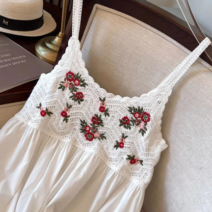 Crosa - Crochet Lace Spaghetti Strap Dress
