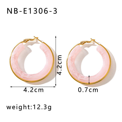 Vintage Acrylic Geometric Hoop Earrings