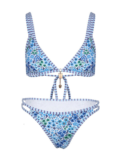 Trendy Floral Printed Bikini Swimwear