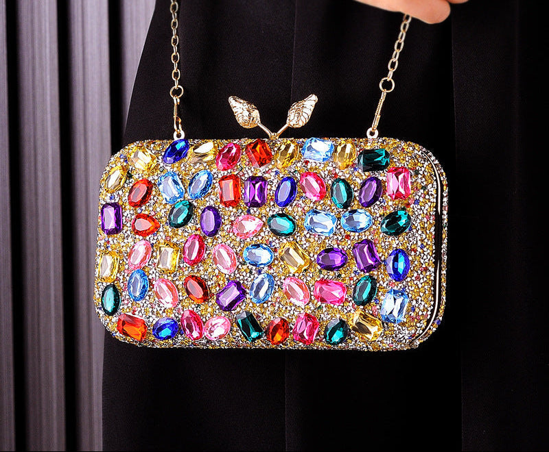 Gemstone Evening Clutch Colorful Resin Bag Stylish Party Purse