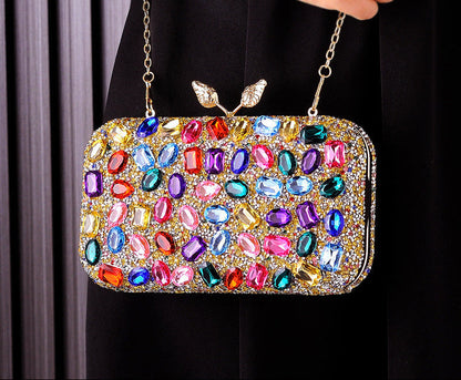 Gemstone Evening Clutch Colorful Resin Bag Stylish Party Purse