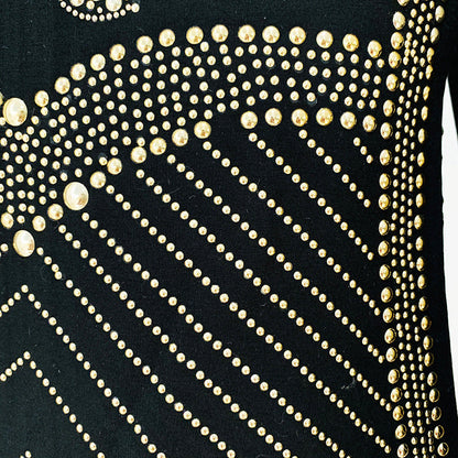 Metallic Sequin Bodycon Dress Long Sleeve