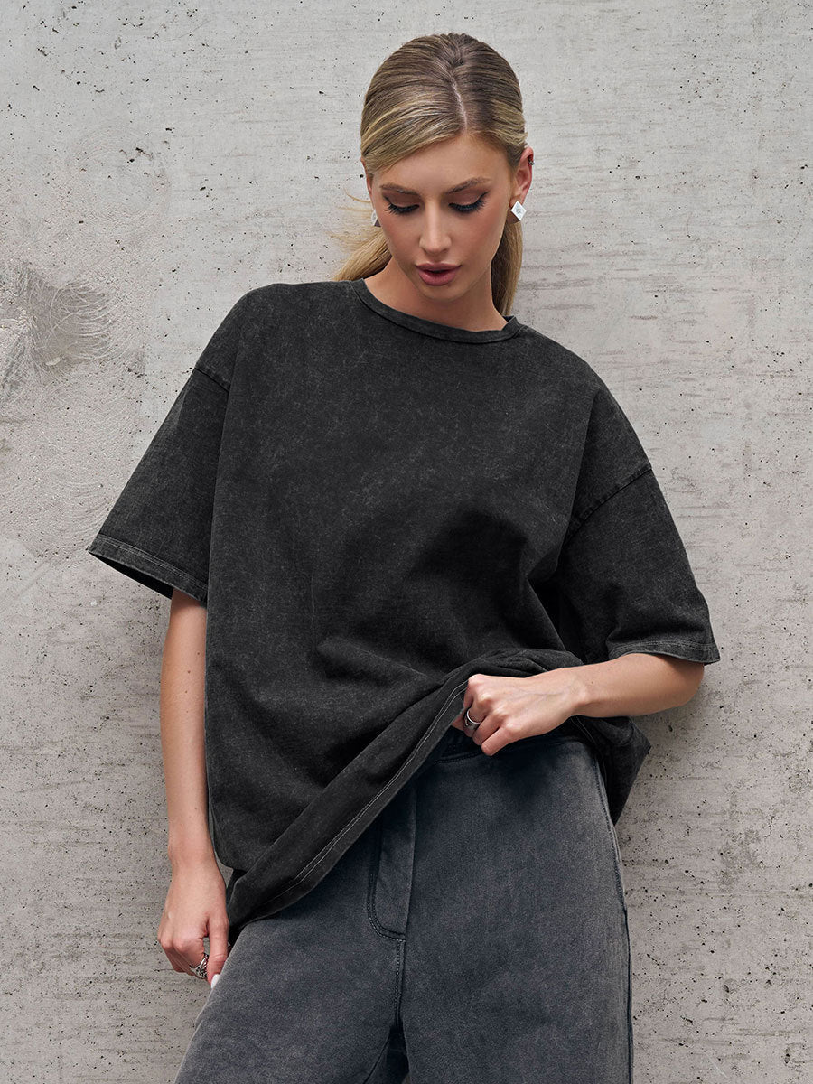 Washed Cotton Relaxed Fit Short Sleeve T-Shirt