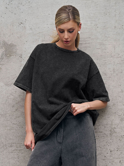 Washed Cotton Relaxed Fit Short Sleeve T-Shirt