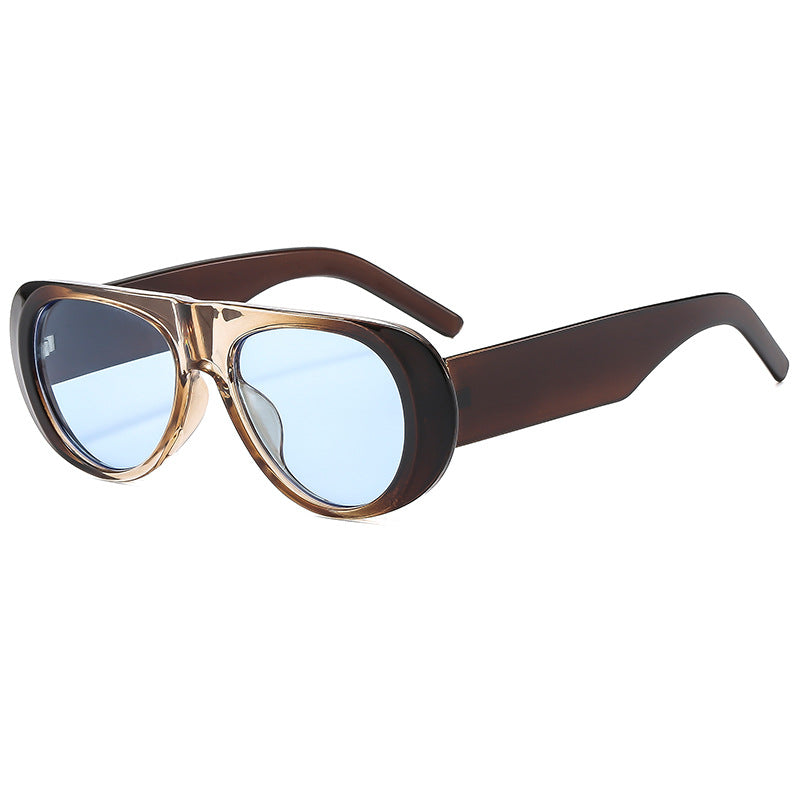 Fashionable Oval High-End Casual UV400 Sunglasses