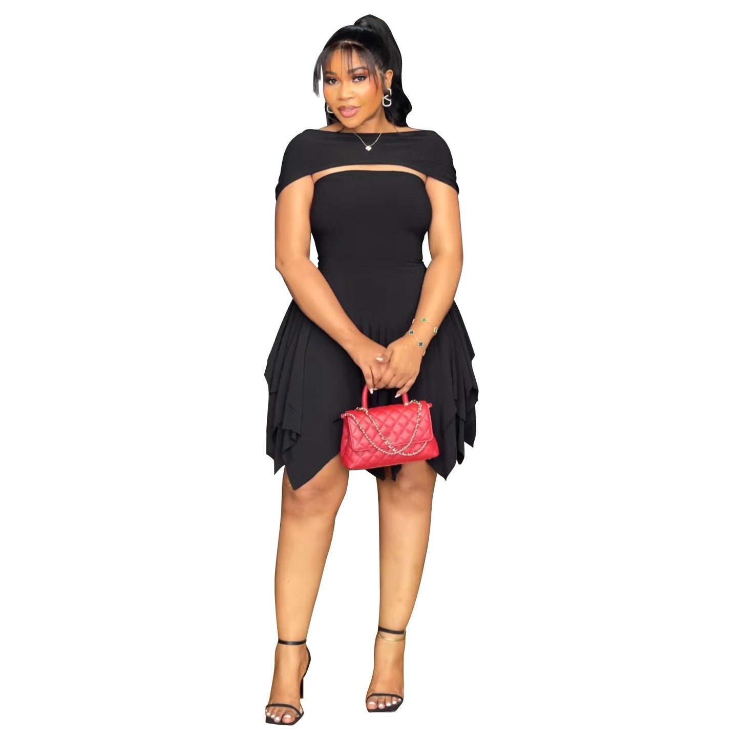 Strapless Ruffled Bodycon Mini Dress For Street Style