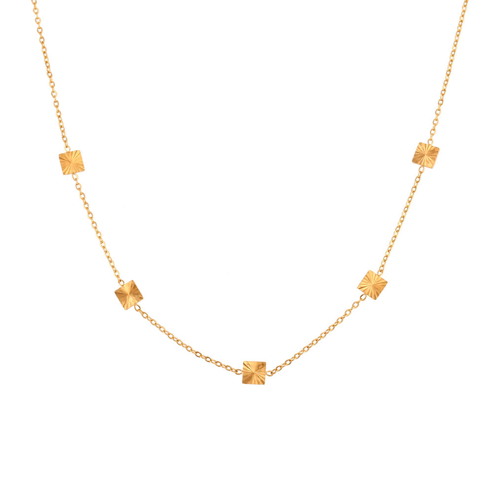 2+ Simple Flower Square Chain Necklaces