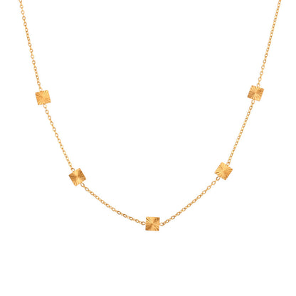 2+ Simple Flower Square Chain Necklaces