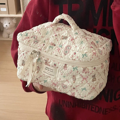 Floral Sheep Makeup Bag Portable Travel Toiletry Organizer