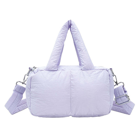 Trendy Puffer Top Handle Tote Shoulder Bag