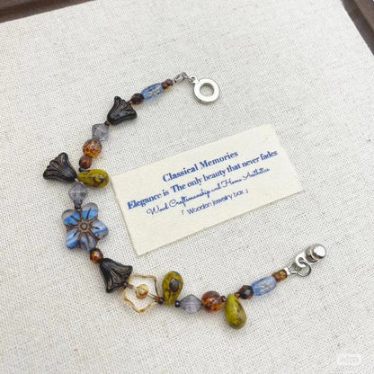 Vintage Irregular Flower Beaded Bracelet