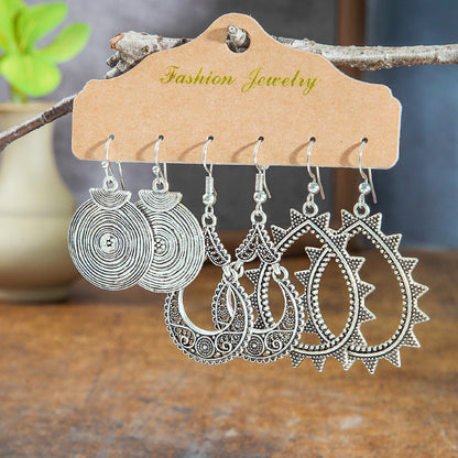 Bohemian Floral Geometric Earrings Set for Women and Men
