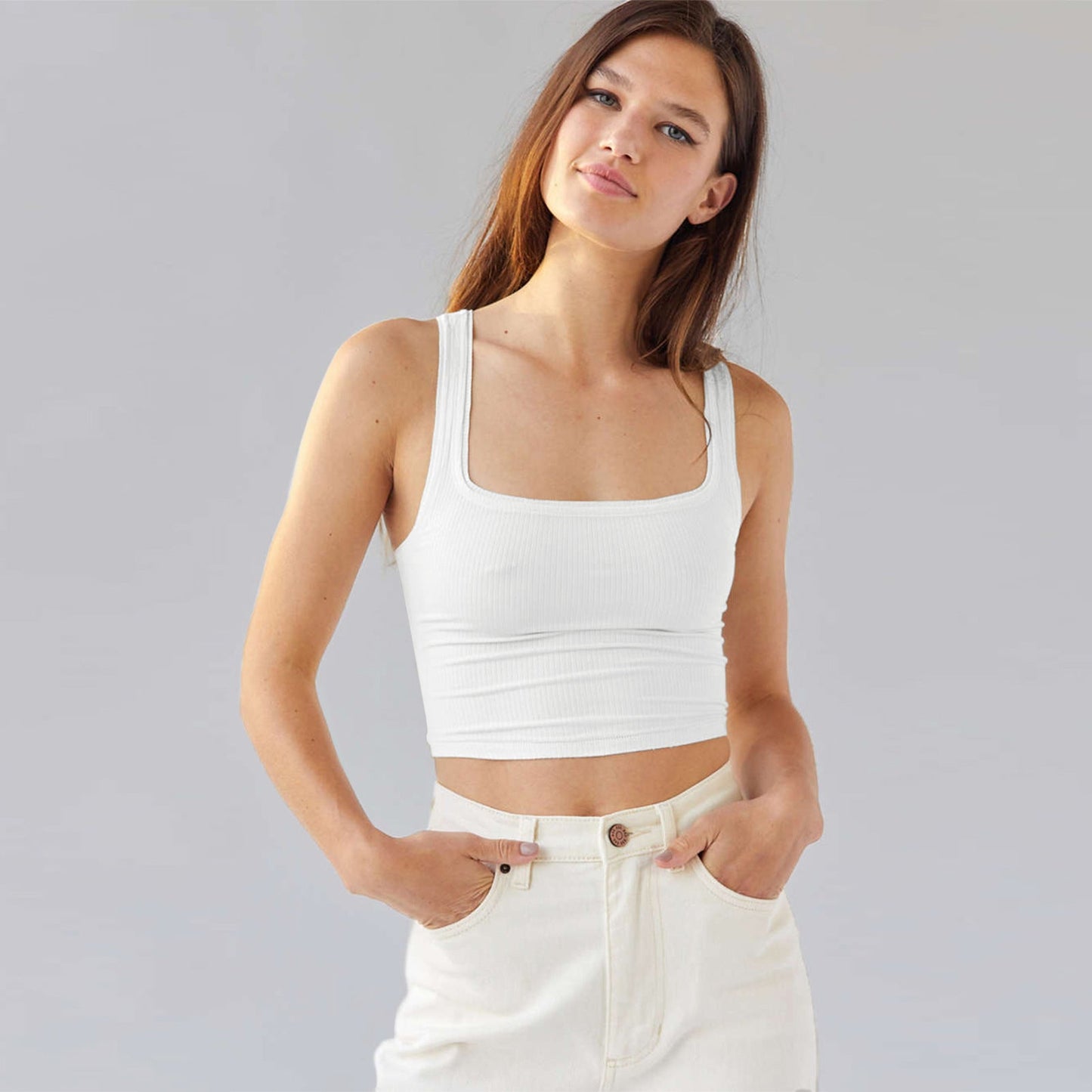 Women's Y2K Style Slim-Fit Solid Color Tank Top