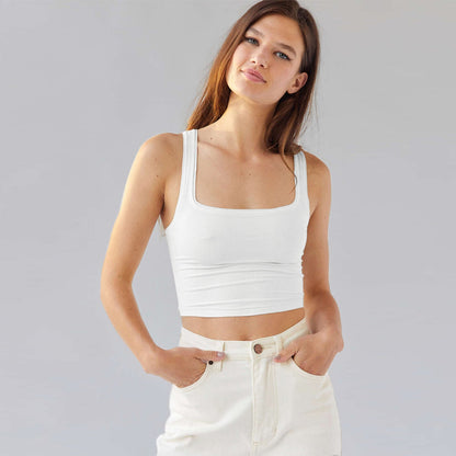 Women's Y2K Style Slim-Fit Solid Color Tank Top