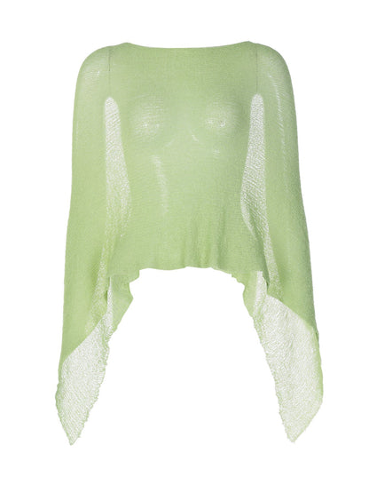 Loose Fit Solid Color Casual Sweater Shawl Top for Women
