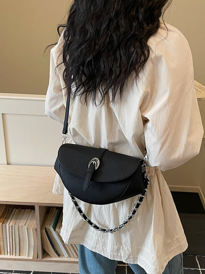 Fashionable Saddle Bag with Chain Strap
