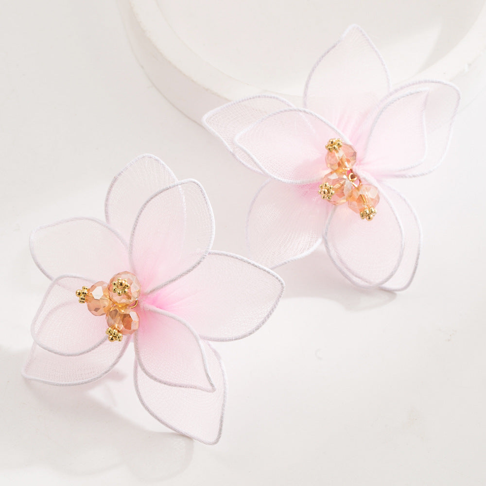 Elegant Floral Fabric Earrings for Vacation Style