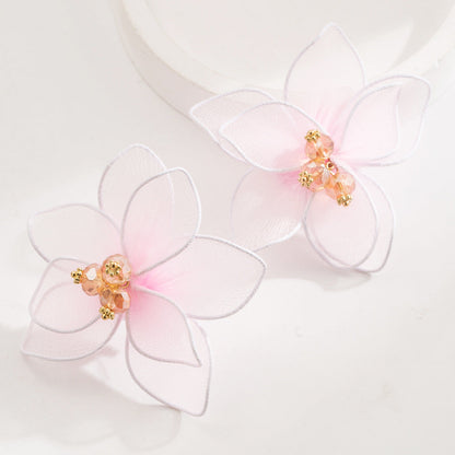 Elegant Floral Fabric Earrings for Vacation Style